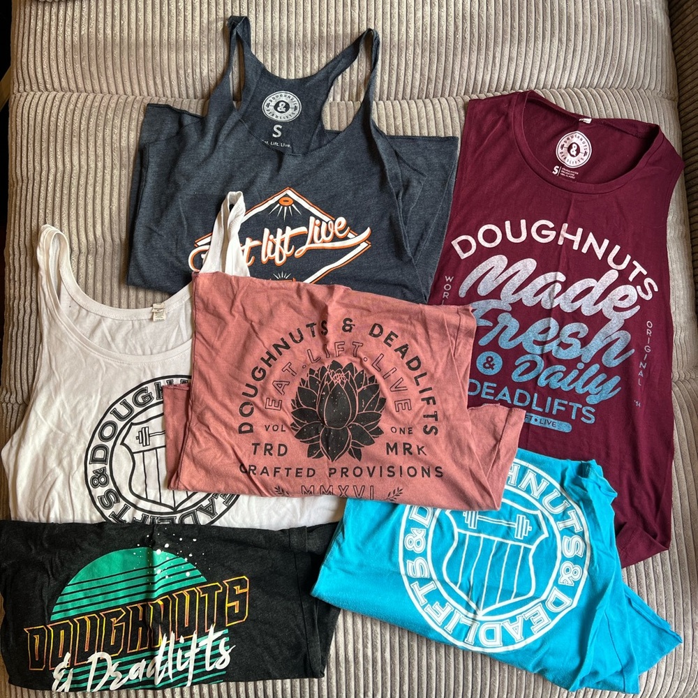 Doughnuts & Deadlifts Tank Tops Bundle | Size Small x 6